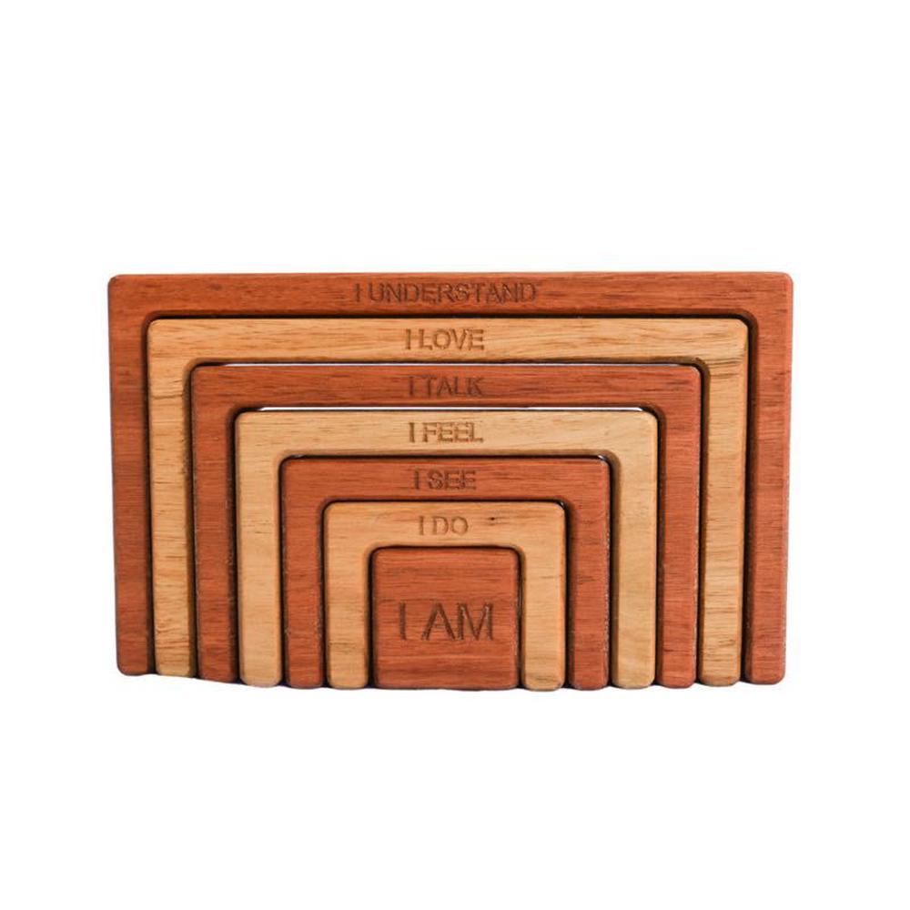 In-Wood Square Affirmation Rainbow, 0799439796461