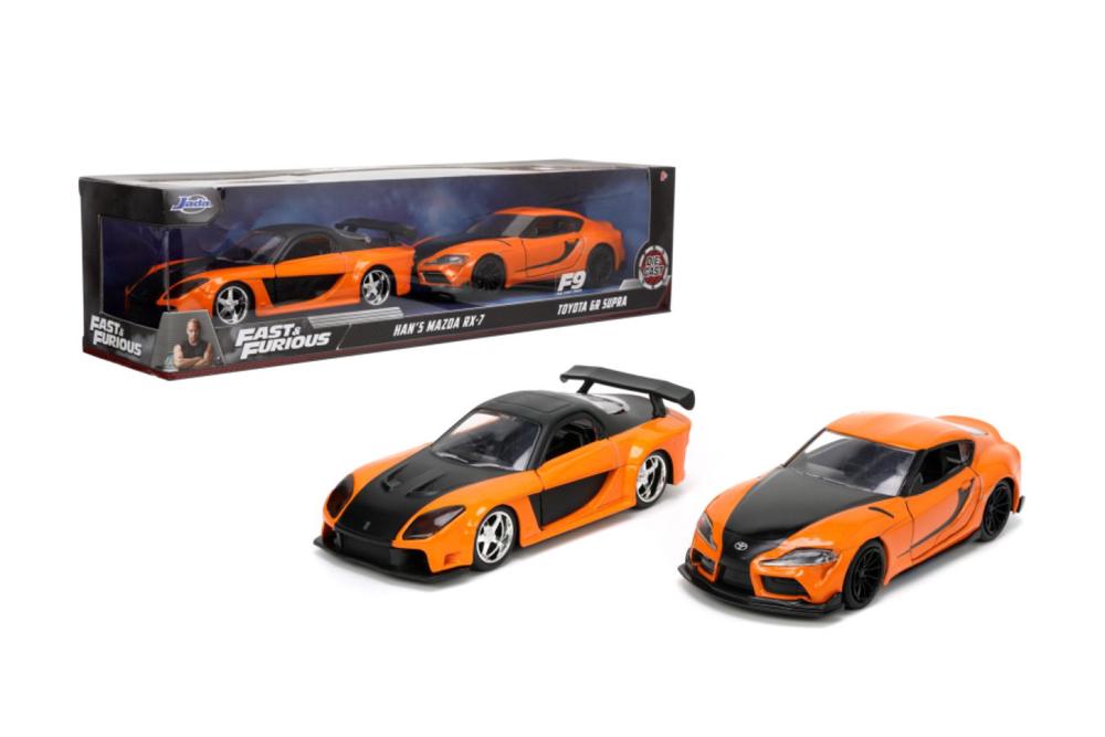 Fast & Furious - Han's Mazda RX-7 & Toyota GR S, 2 Pack, 1:32 Scale, 0801310329108