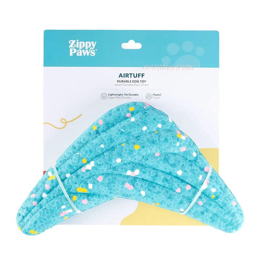 Zippy Paws Airtuff Puncture Resistant Floating Boomerang Dog Toy, 0810032684501