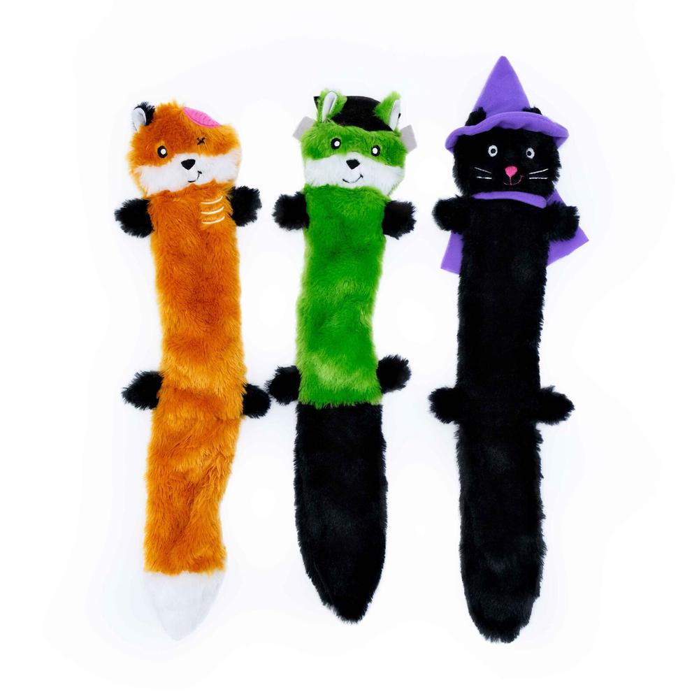 Zippy Paws Halloween Skinny Peltz Squeaker Dog Toy, 3 Pack - Large, 0810032686109