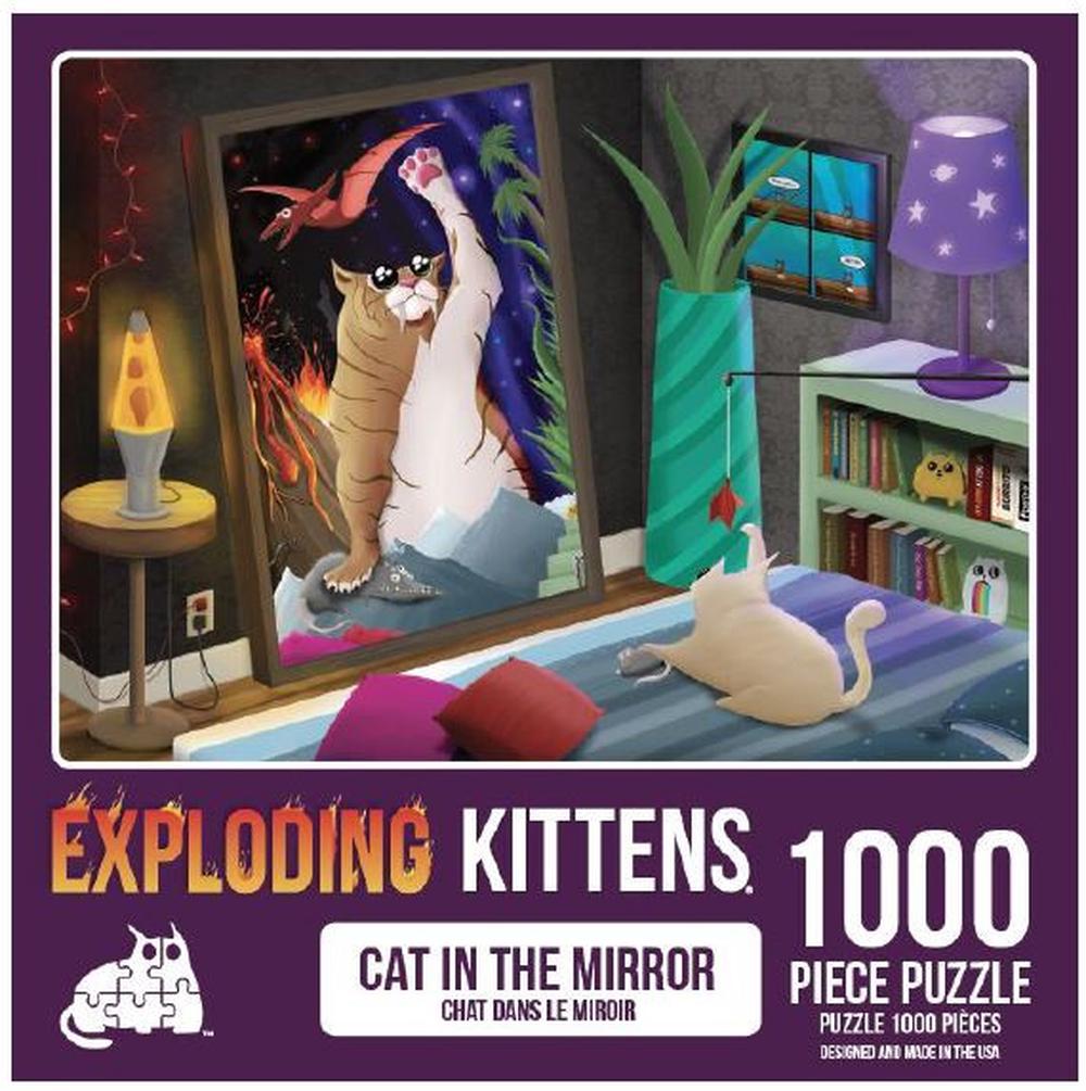 Exploding Kittens Cats In The Mirror Jigsaw Puzzle, 1000 Piece, 0810083040059