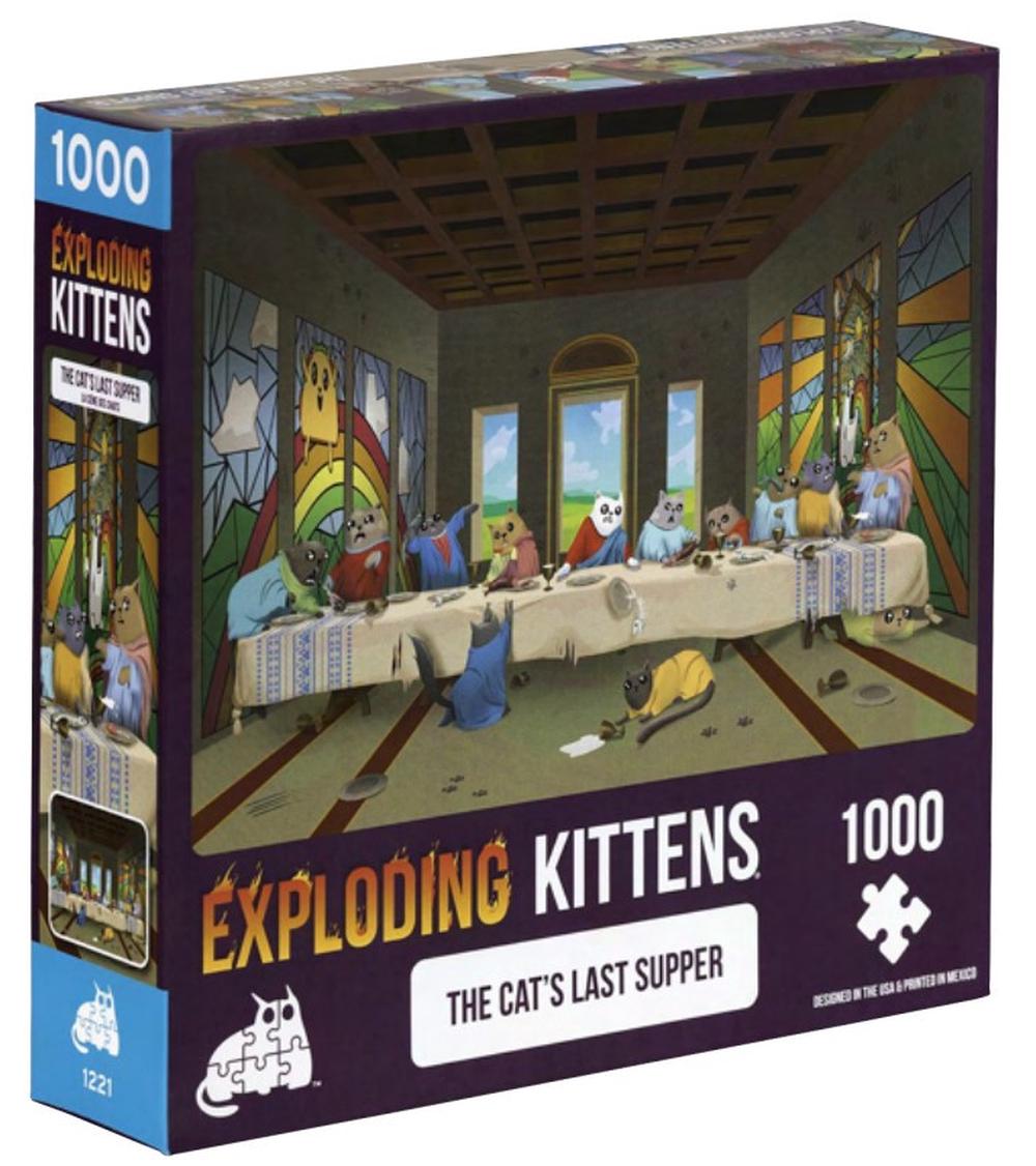 Exploding Kittens Puzzle: Cats Last Supper, 1000pcs, 0810083042503