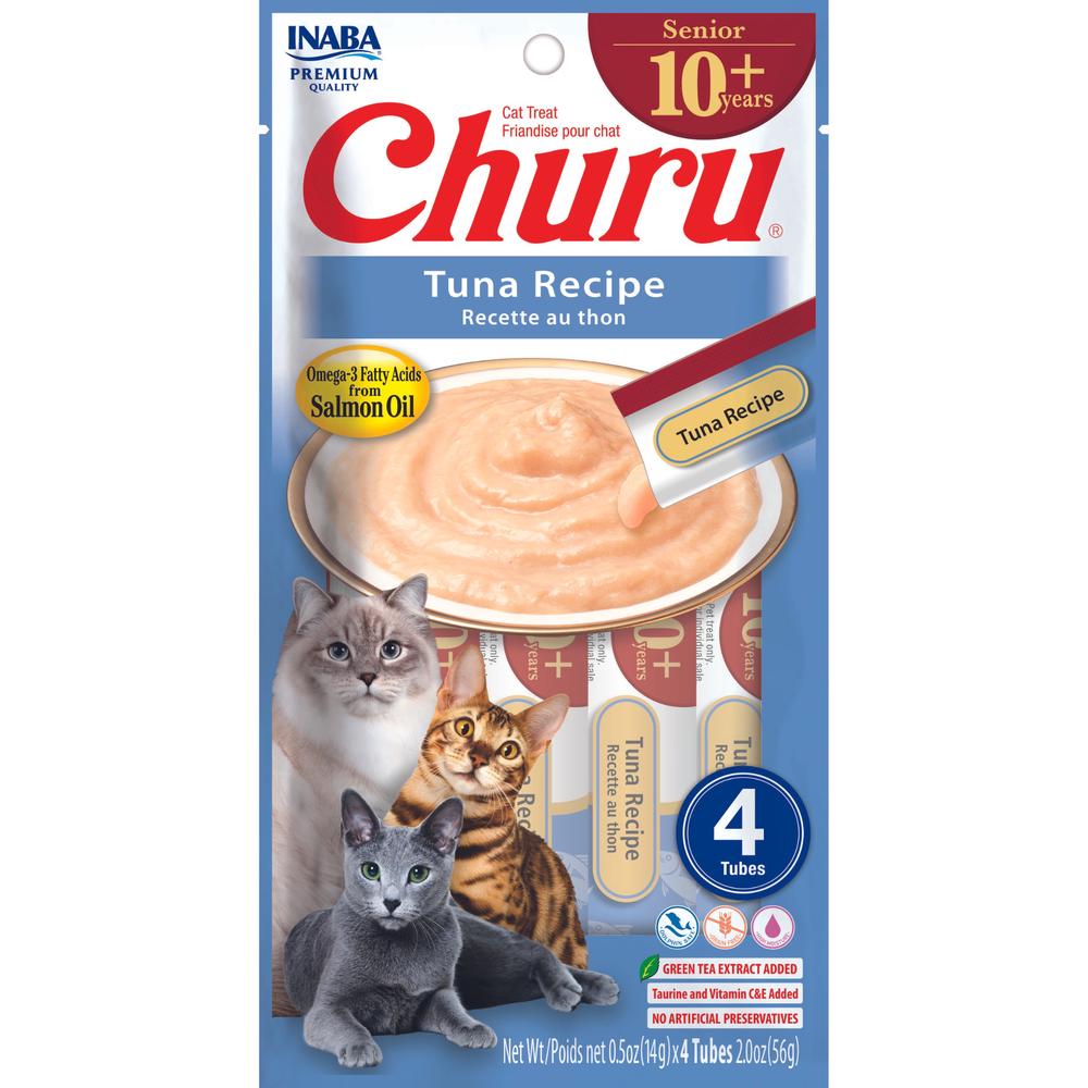 Cat Churu Puree Senior 10+ Tuna, 6 Pack - 56g, 0810100851453