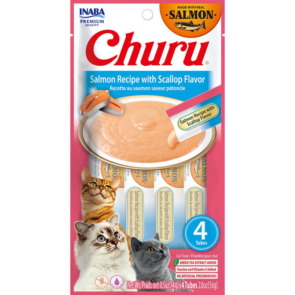 Cat Churu Puree Salmon Scallop, 6 Pack - 56g, 0810100852597
