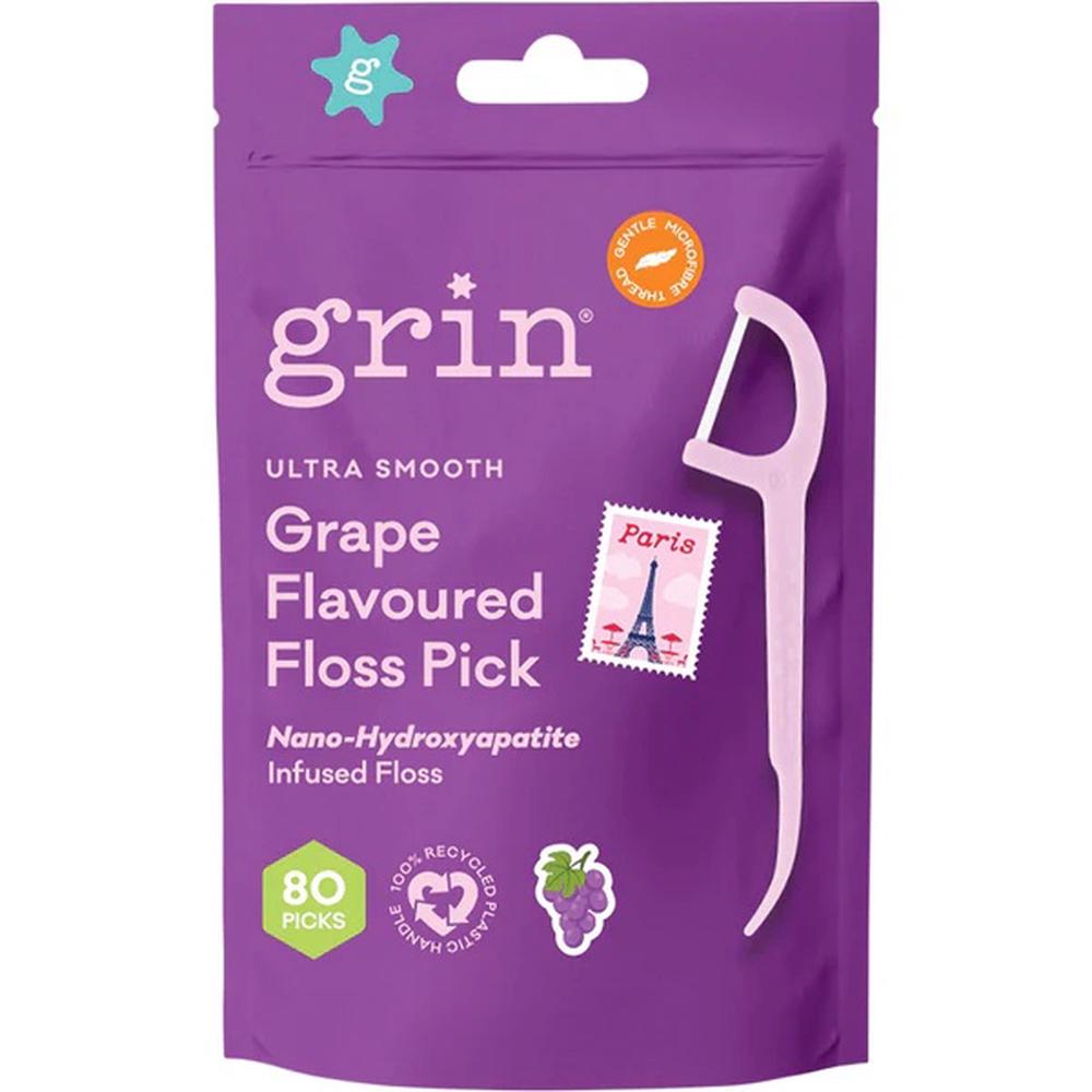 Ultra Smooth Floss Picks Grape Flavoured, 80 Pack, 0810166830904