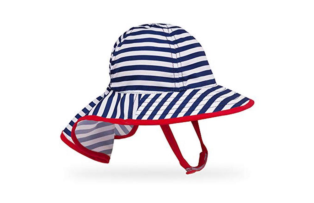Infant SunSprout Hat (Navy/White Stripe), 0810990029512