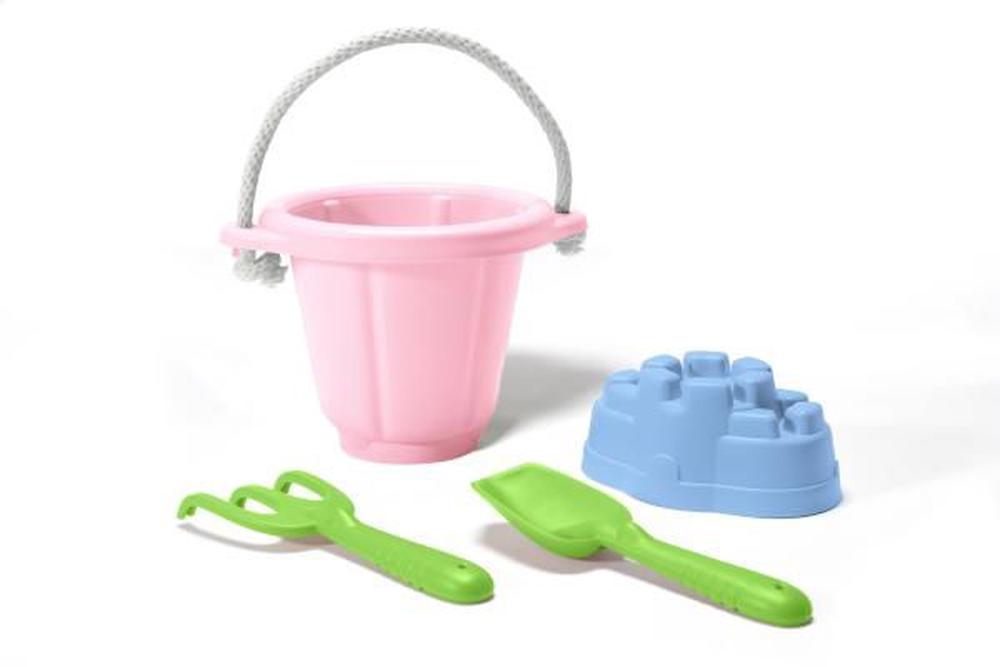Green Toys Sand Play Set, 4 Piece (Pink), 0816409010232