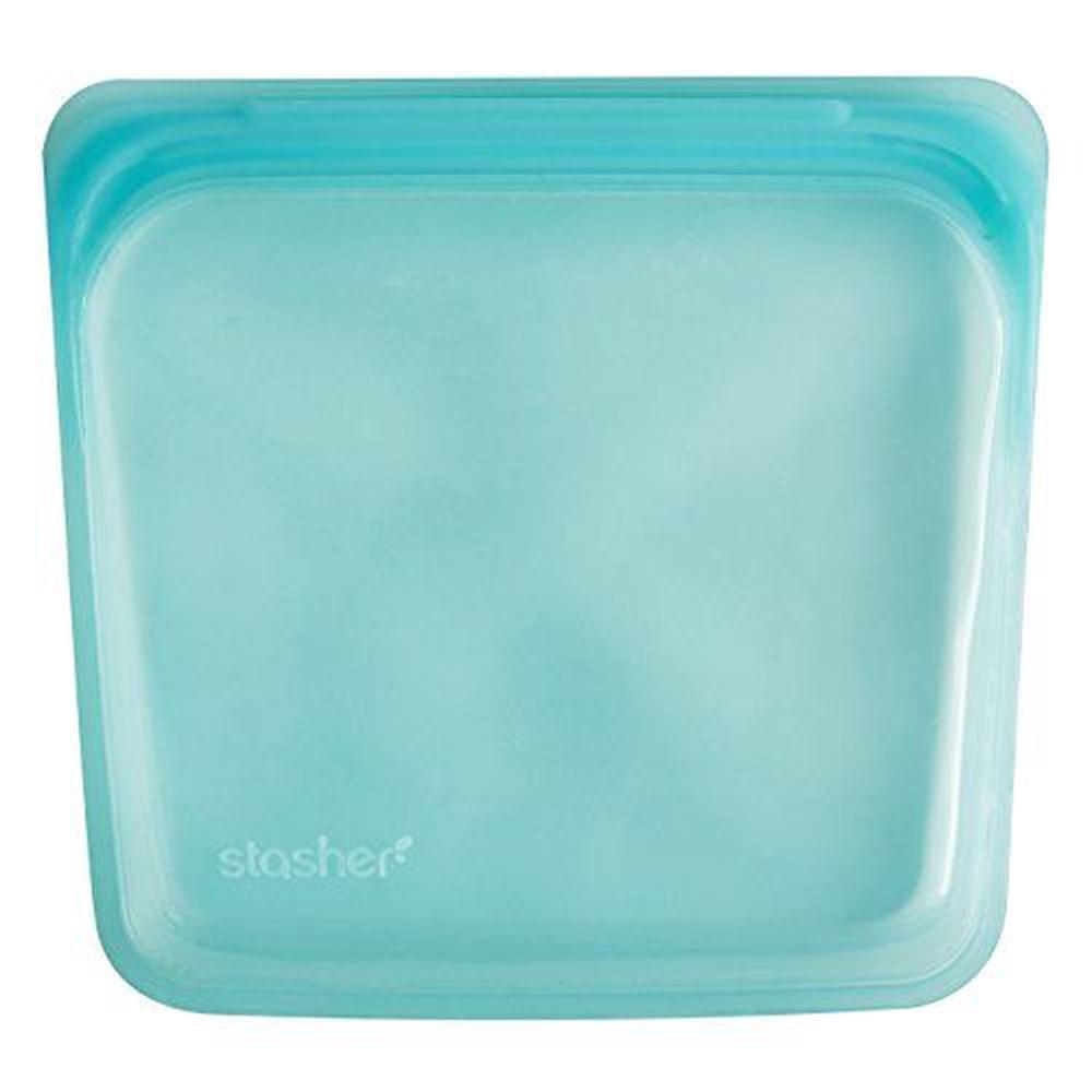 Stasher Reusable Silicone Food Bag, Aqua, 0816990012608
