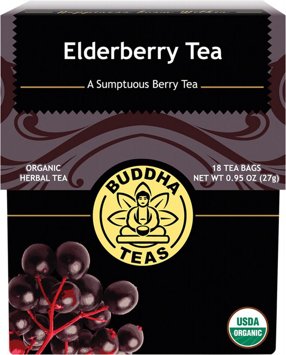 Organic Herbal Tea Bags (Elderberry Tea), 18 Piece, 0819005010194