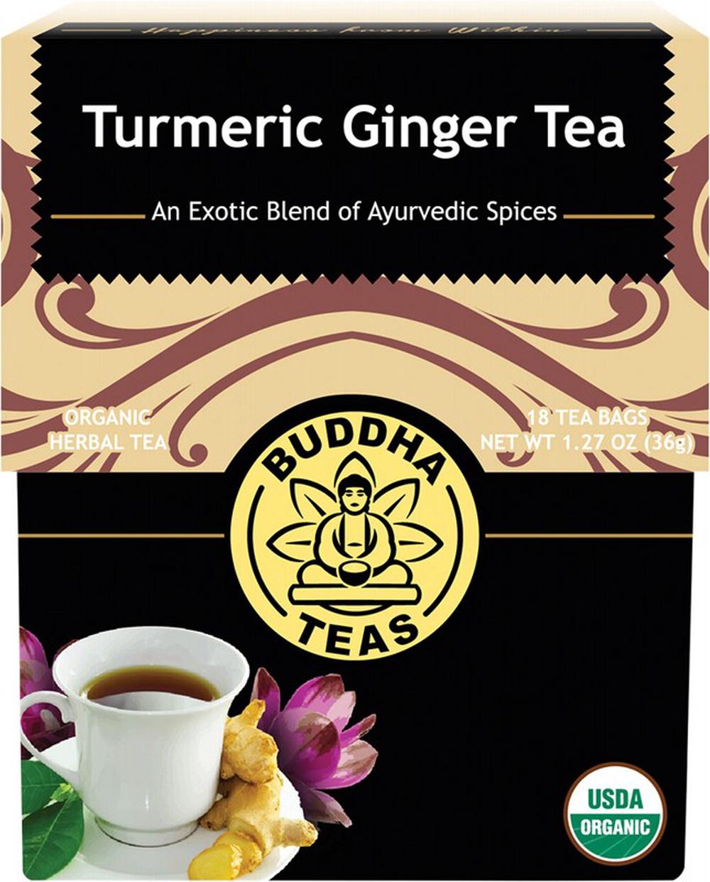 Organic Herbal Tea Bags (Turmeric Ginger Tea), 18 Piece, 0819005010477