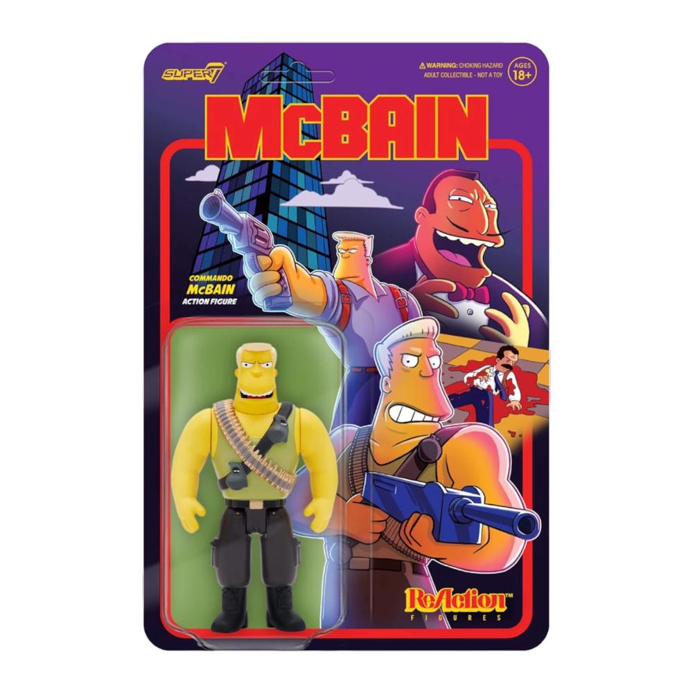 Simpsons - McBain (Commando) Reaction Figure - 3.75 Inch, 0840049813618