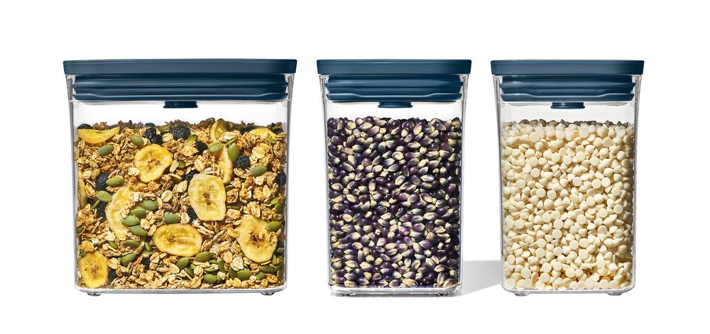 OXO POP 2.0 Storage Container Set, 3 Piece (Storm Blue), 0840097707389