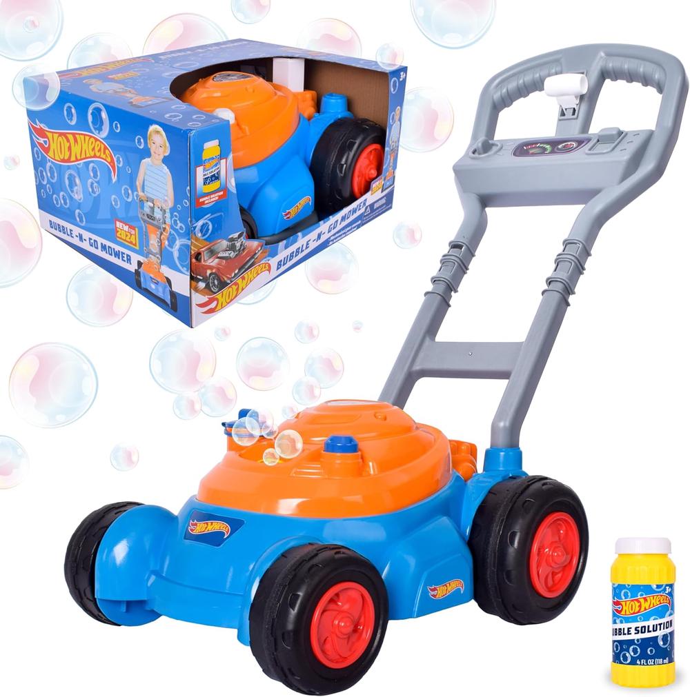 Hot Wheels Bubble N Go Pretend Play Lawn Mower, 0840359704156