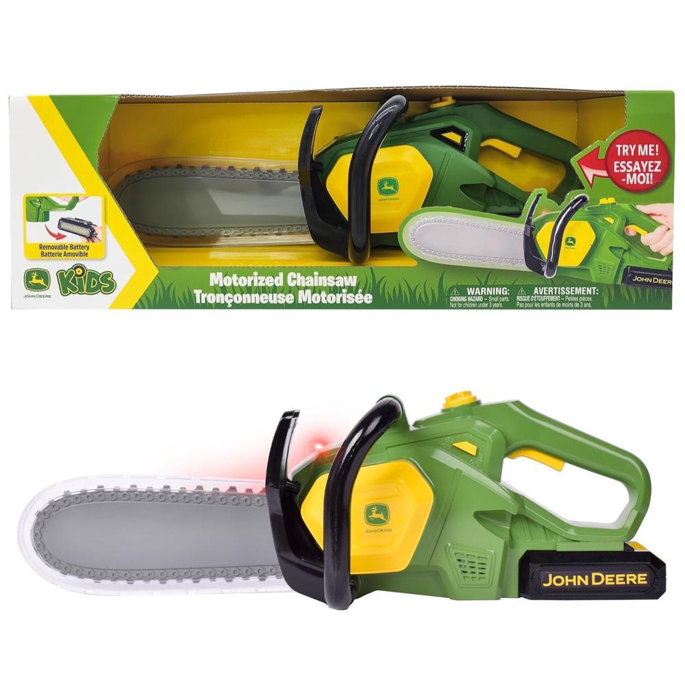 John Deere Motorised Toy Chainsaw, 0840359706815