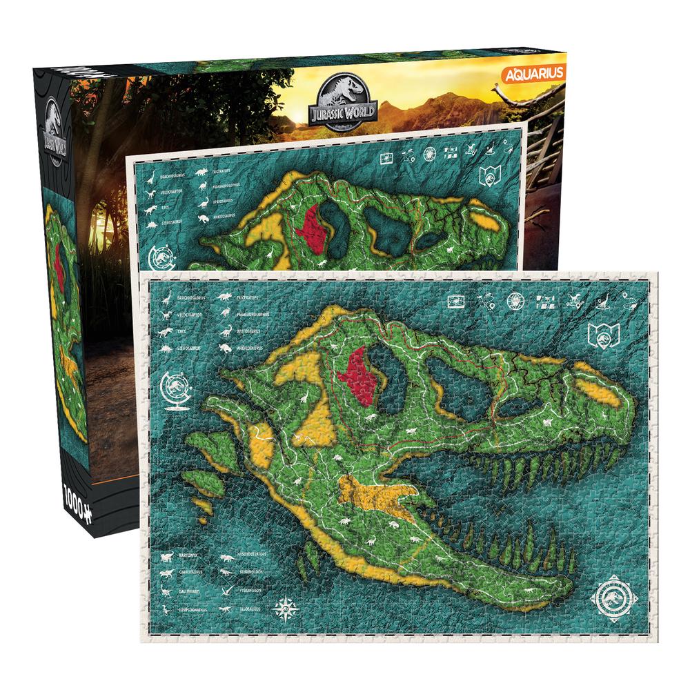 Aquarius Jurassic World Map Jigsaw Puzzle, 1000 Piece, 0840391165144