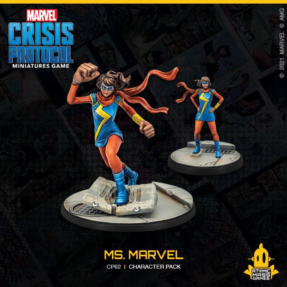 Atomic Mass Games Marvel Crisis Protocol Miniatures Game - Ms. Marvel Character Pack Action Figure, 0841333112196