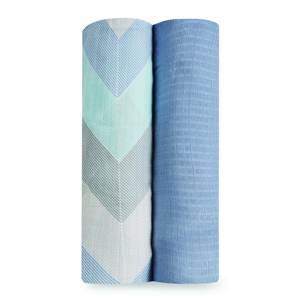 aden by aden + anais Bamboo Swaddles, 2 Pack (Ziggy Blue) Buy online