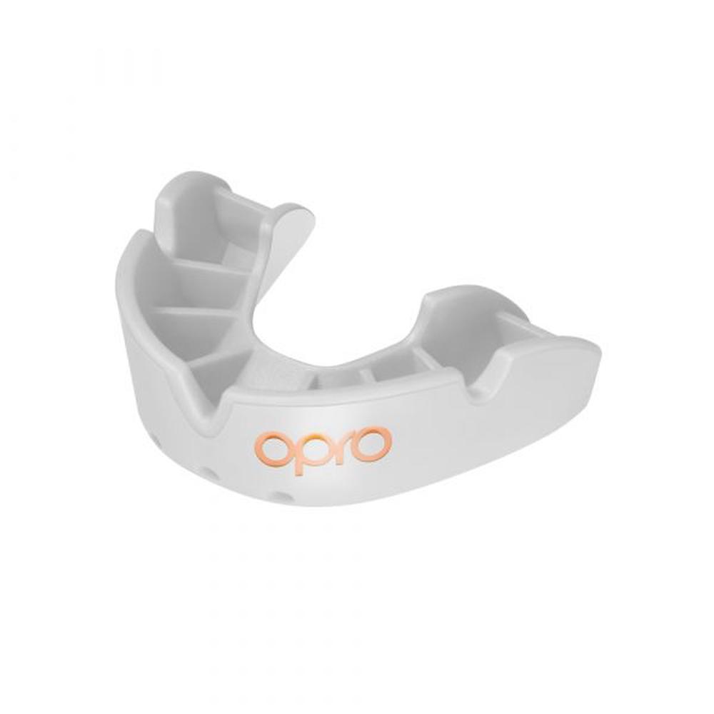 Opro Bronze Junior Mouthguard (White), 0843486002270