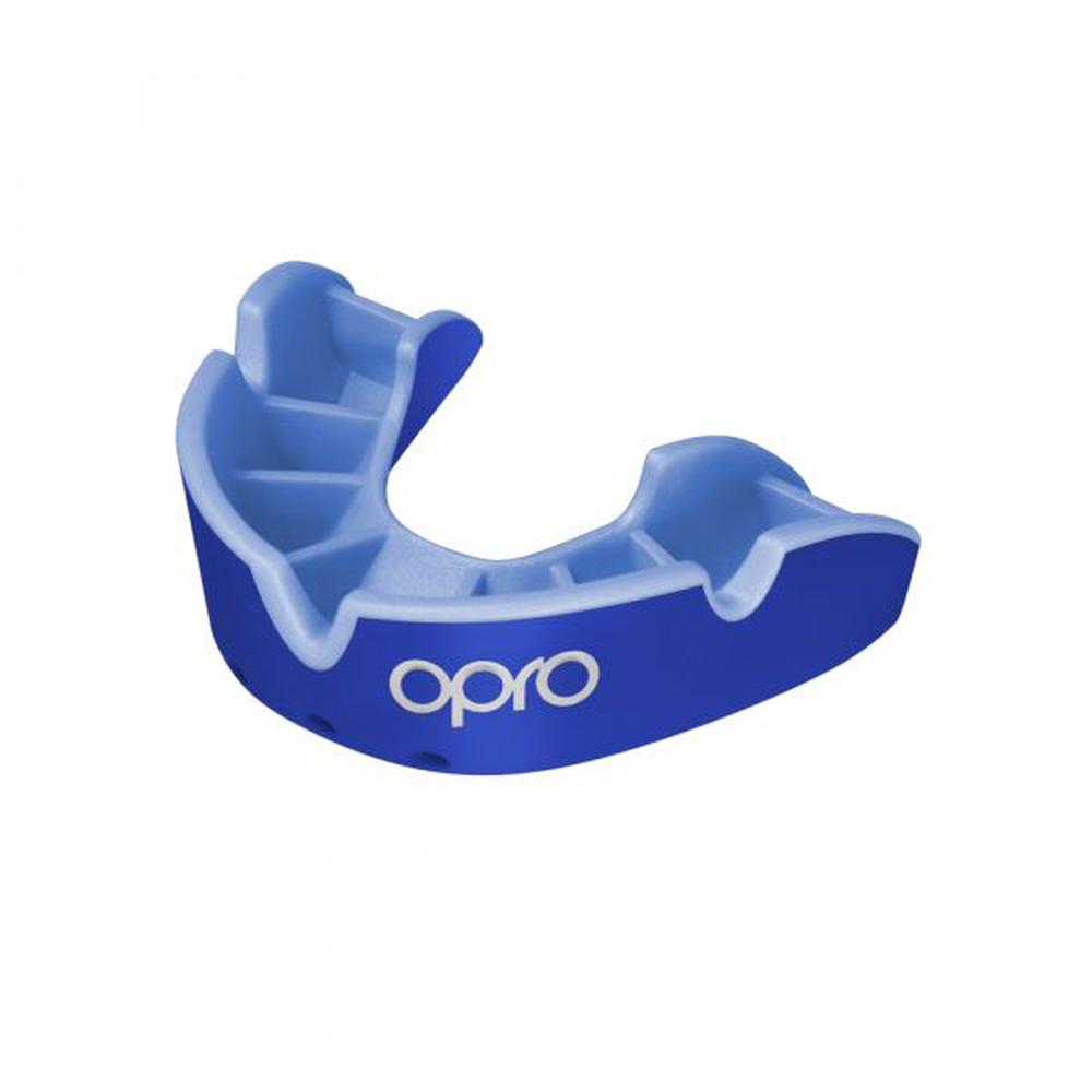 Opro Silver Adult Mouthguard (Blue), 0843486002782