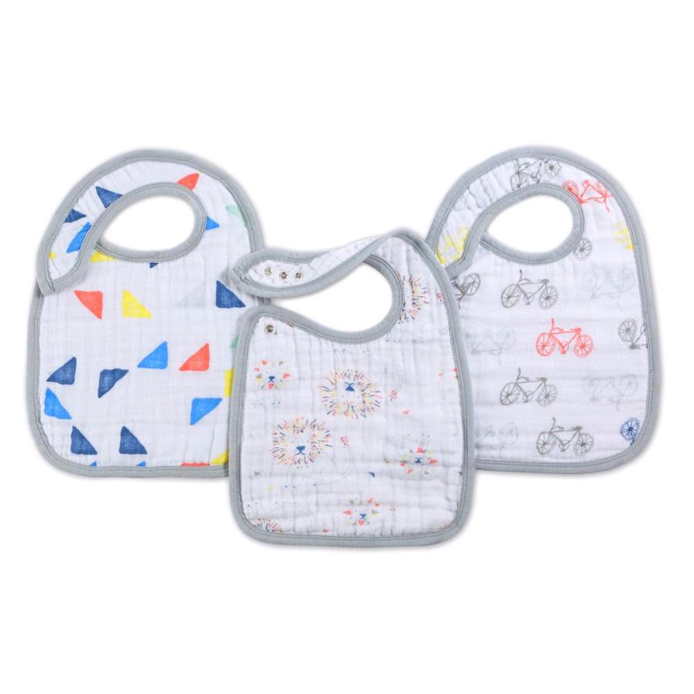 aden + anais Classic Snap Bibs, 3 Pack (Leader Of The Pack) | Buy ...