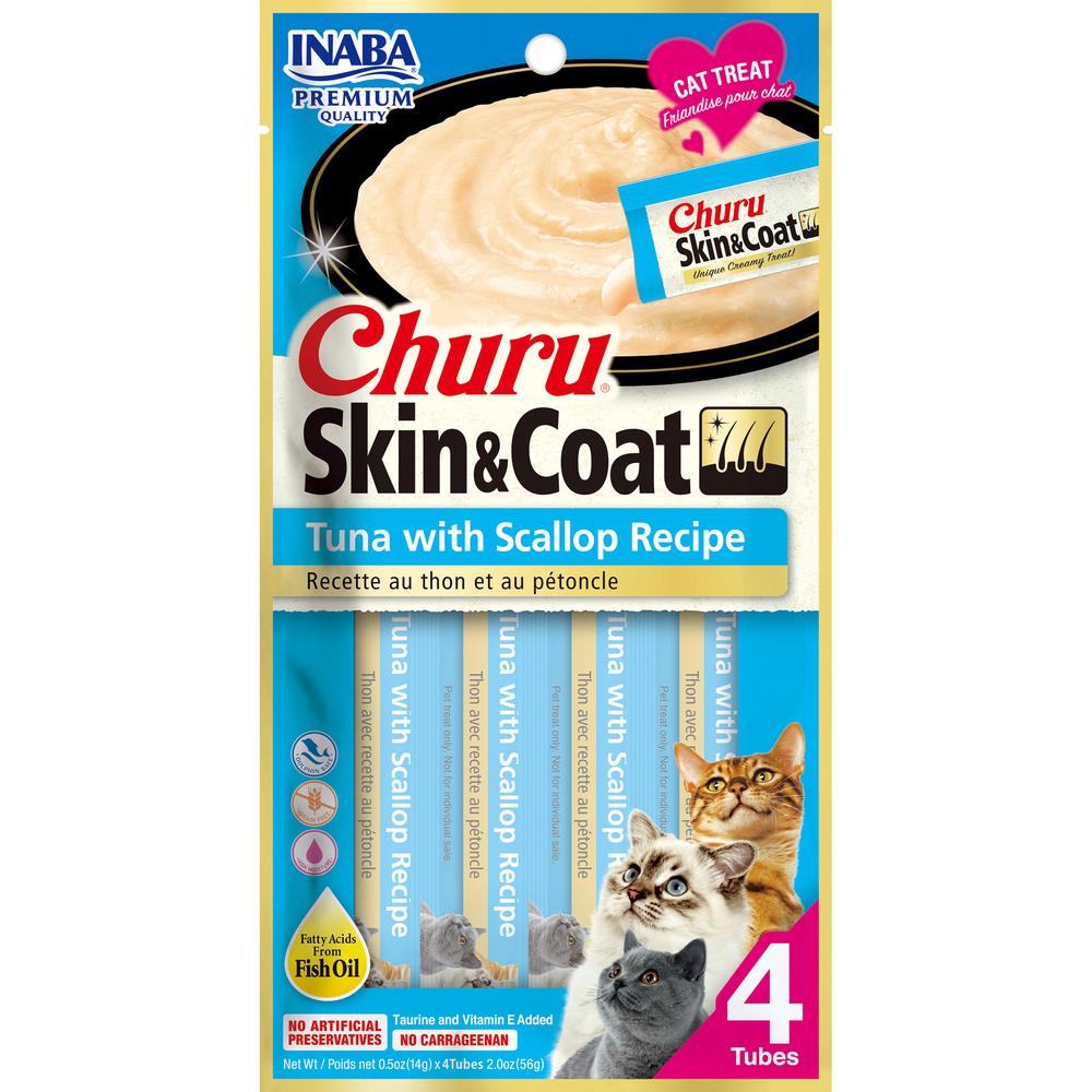 Cat Churu Puree Skin & Coat Tuna Scallop, 6 Pack - 56g, 0850006715787