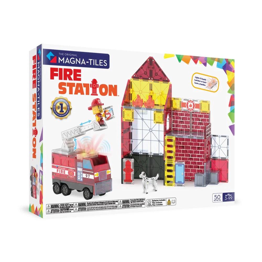 Magna-Tiles Fire Station, 50 Piece, 0850025176514