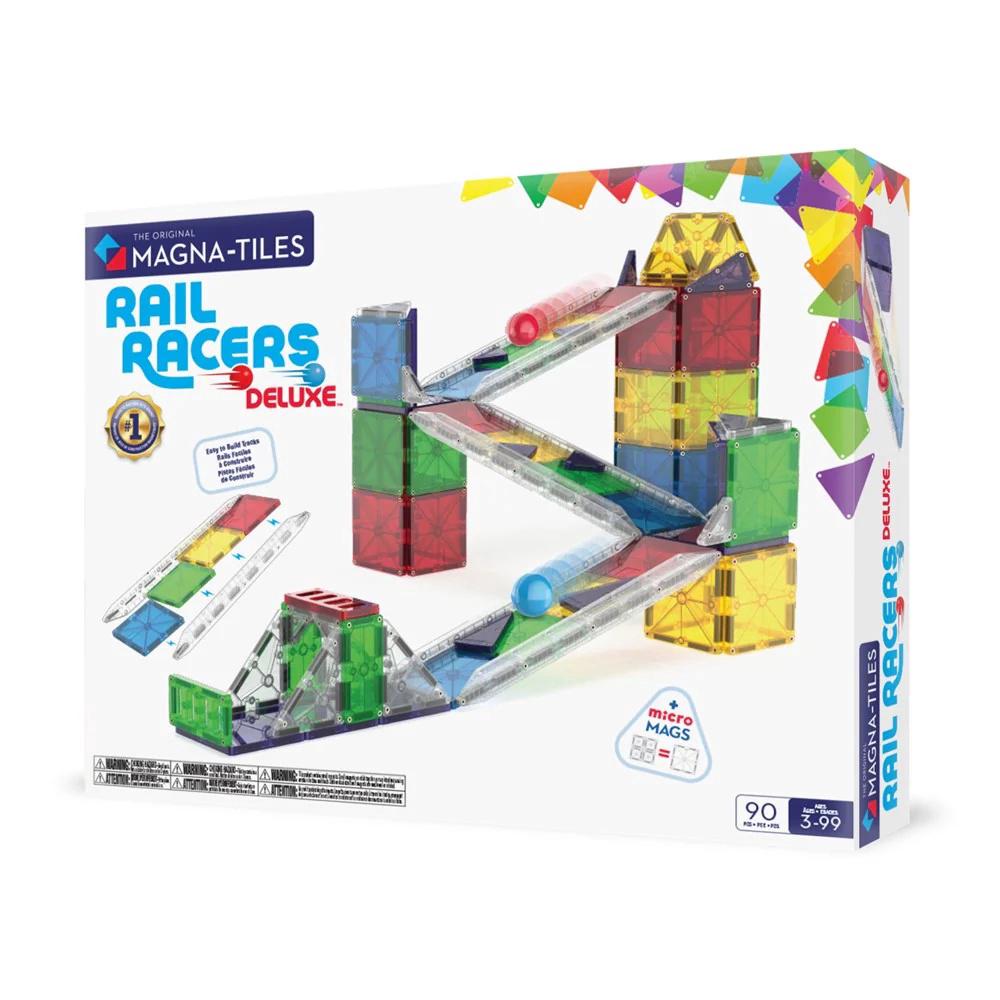 Magna-Tiles Rail Racers Deluxe, 90 Piece, 0850025176538