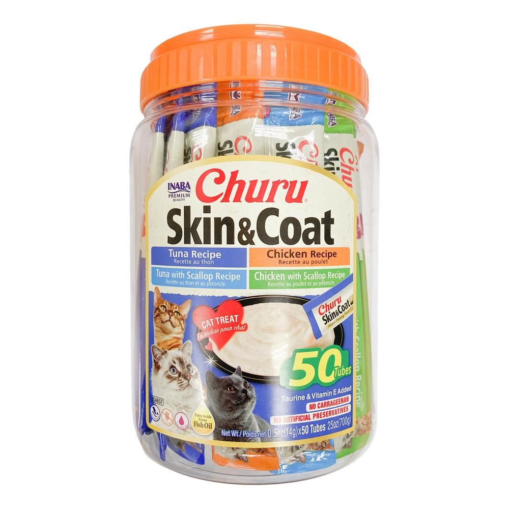 Cat Churu Puree Skin & Coat Varieties Tub, 50 Pack, 0850030015570