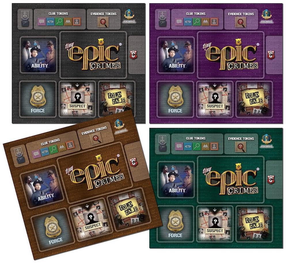 Gamelyn Games Tiny Epic Crimes 4 Pack Player Mats, 0850038580179