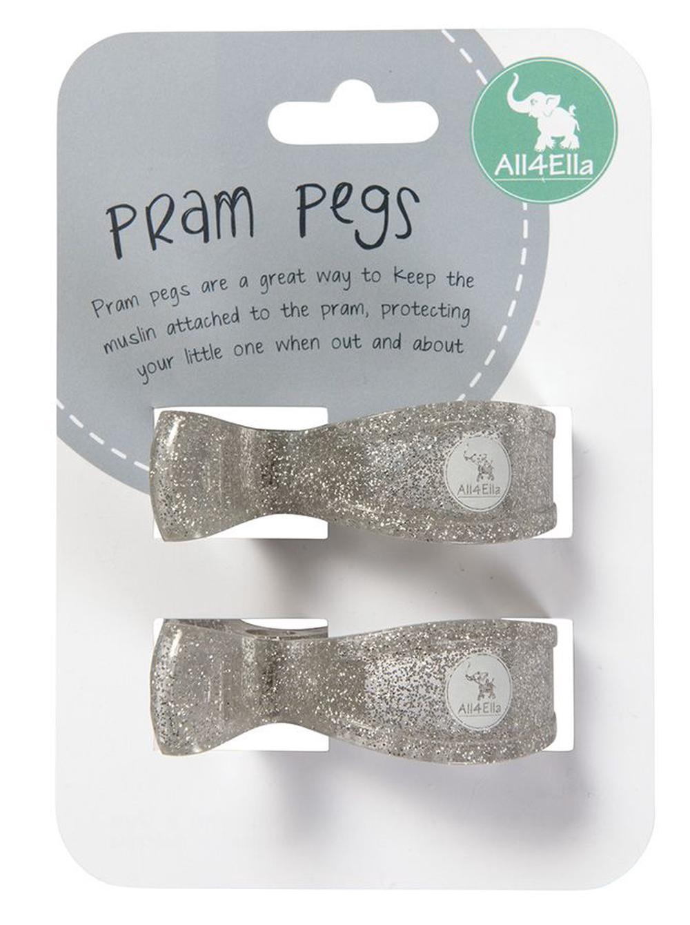 silver glitter pram