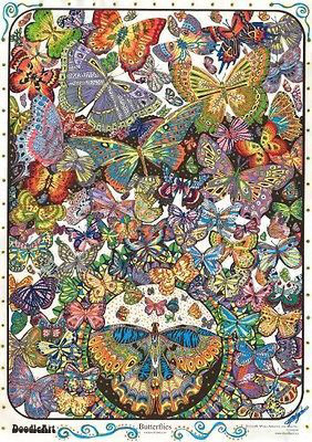 DoodleArt Butterflies Colouring In Poster Buy Online At The Nile