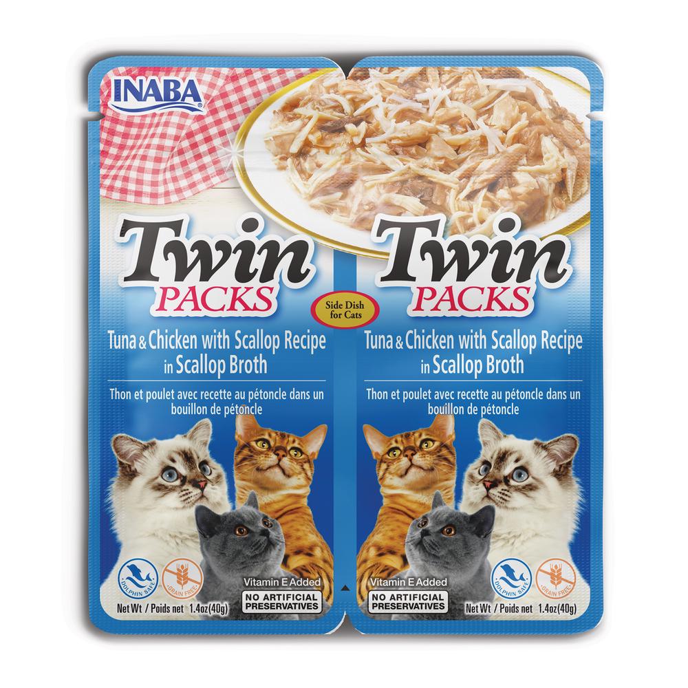 Inaba Cat Twin Packs Tuna Chicken Scallop Broth, 6 Pack - 80g, 0854871008579