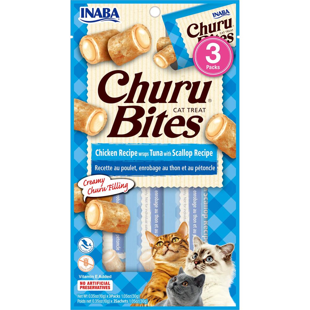 Cat Churu Bites Chicken Wrap Tuna Scallop, 6 Pack - 30g, 0854871008937