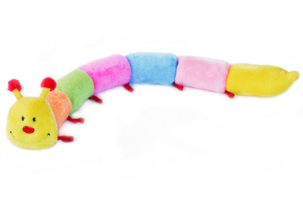 Zippy Paws Long Caterpillar 6 Squeakers Plush No Stuffing Dog Toy, 0855736003326