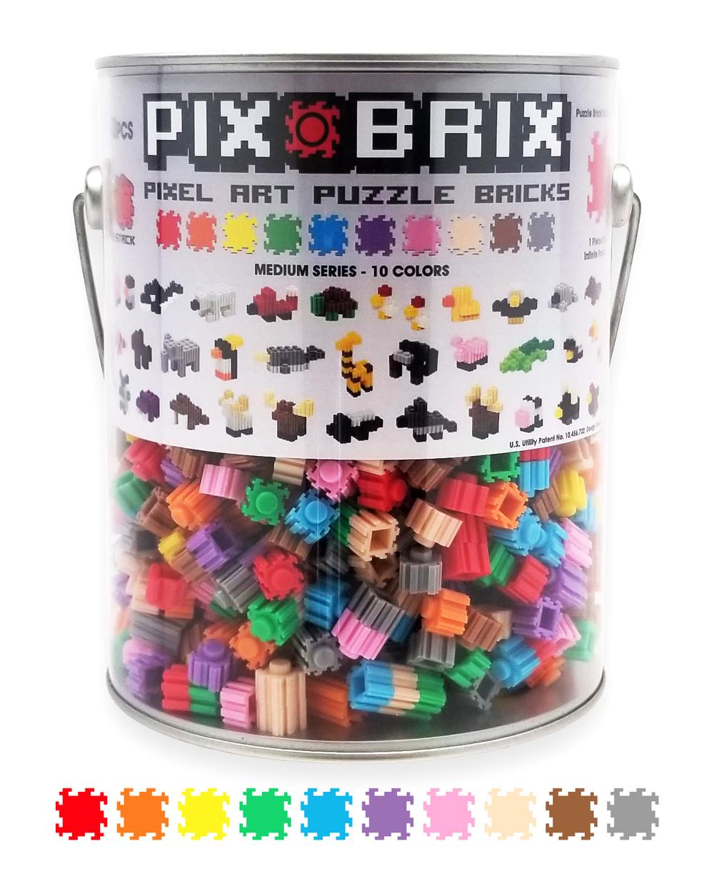 Pix Brix Puzzle Bricks In A Paint Can, 1500 Piece (Medium), 0856742008794
