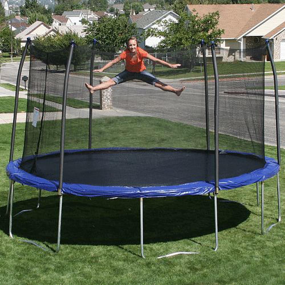 Skywalker Trampolines 15 Foot Round Trampoline With Enclosure Blue Buy Online At The Nile