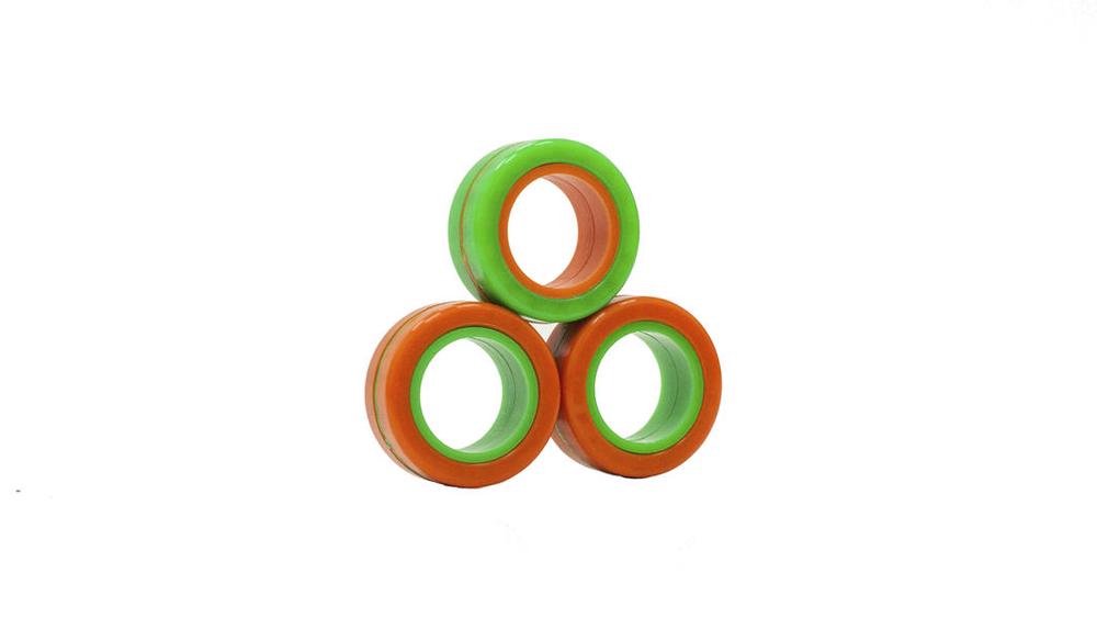 Magnetic Finger Ring (Orange/Green/Orange), 0860004242550