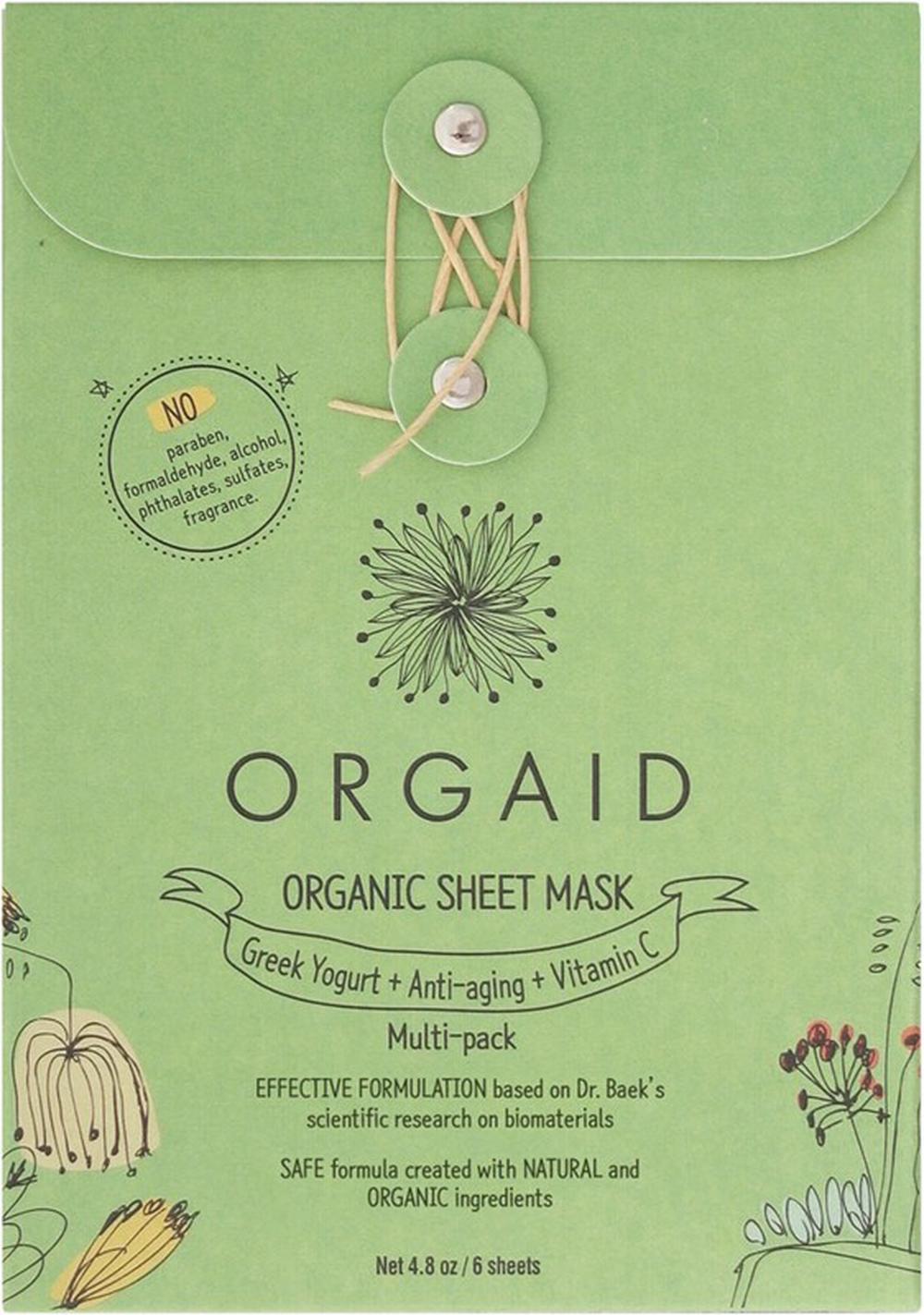 Organic Sheet Mask (Greek Yogurt, Anti-Aging + Vitamin C) - 24mL, 0860451000260