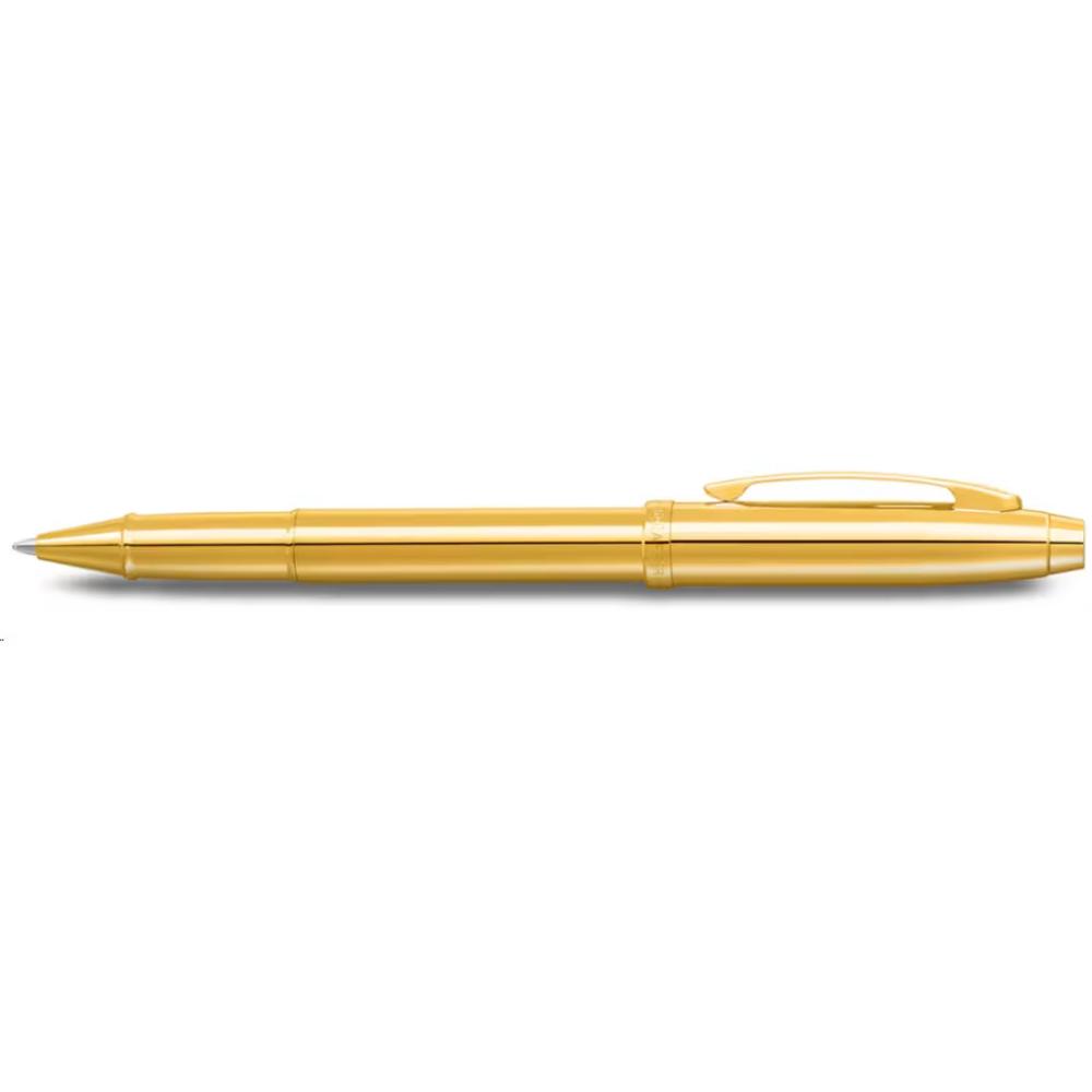 100 PVD Gold with PVD Gold Trims Rollerball Pen, 0880029382253