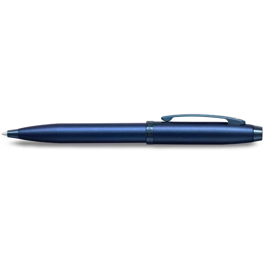 100 Satin Blue with Blue PVD Trim Ballpoint Pen, 0880029624940