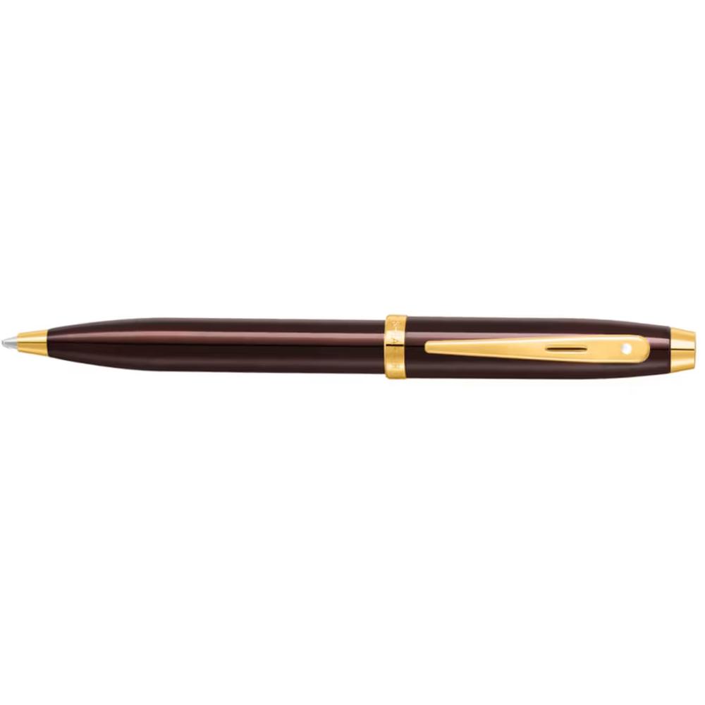 100 Coffee Brown with Gold PVD Trim Ballpoint Pen, 0880029728525