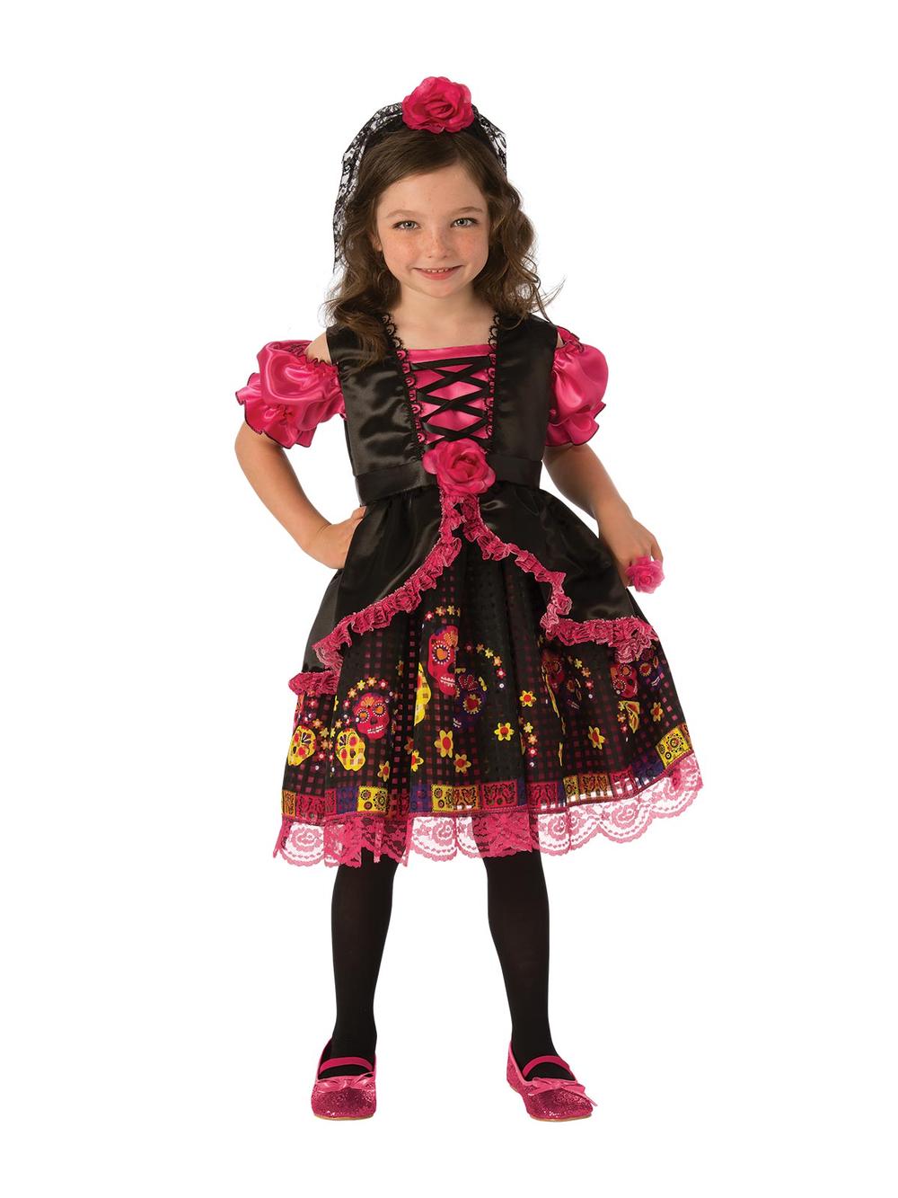 Day Of The Dead Girls Costume - Medium, 0883028303618