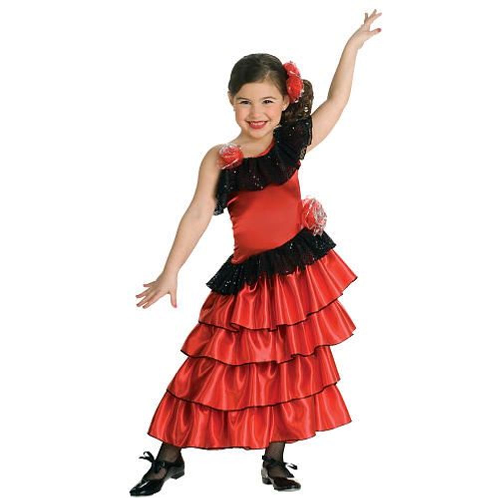 Rubies Child's Red and Black Spanish Princess Costume, Large by Rubies - ISBN: 0883028305377