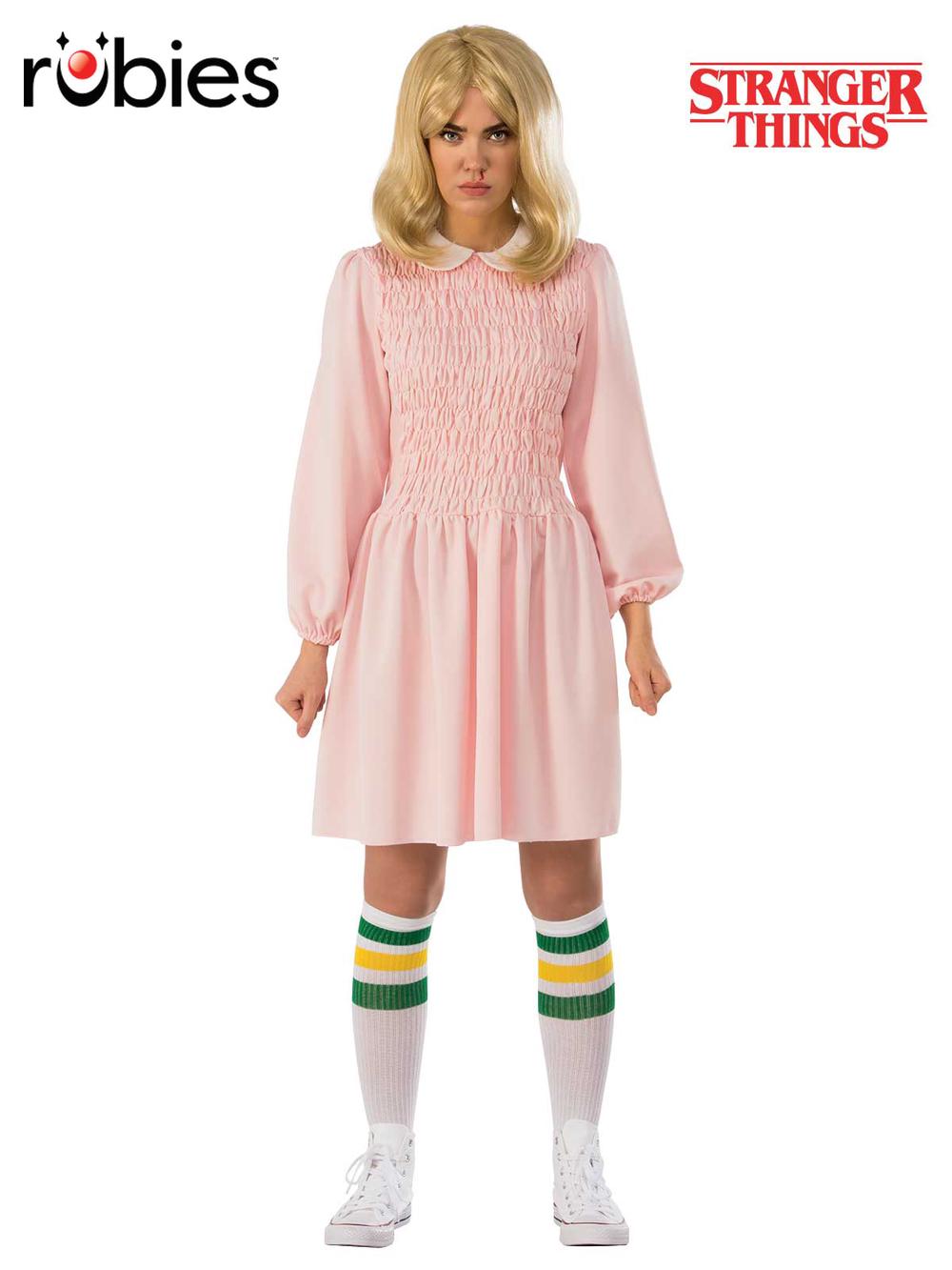 Stranger Things Eleven Pink Dress Adult Costume, 0883028311446