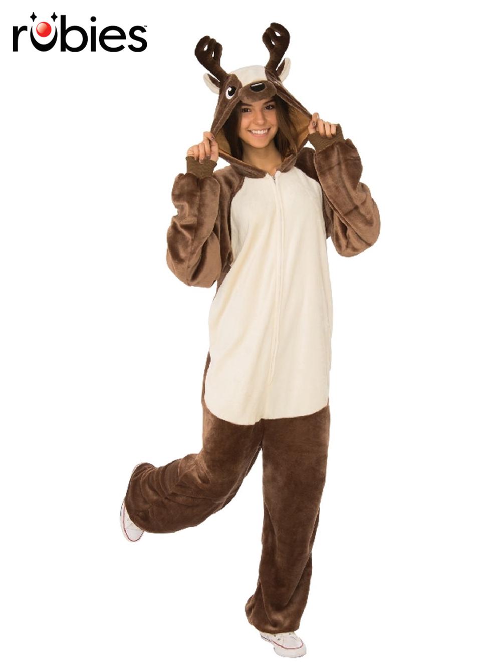 Reindeer Furry Onesie Costume, Adult, 0883028358526