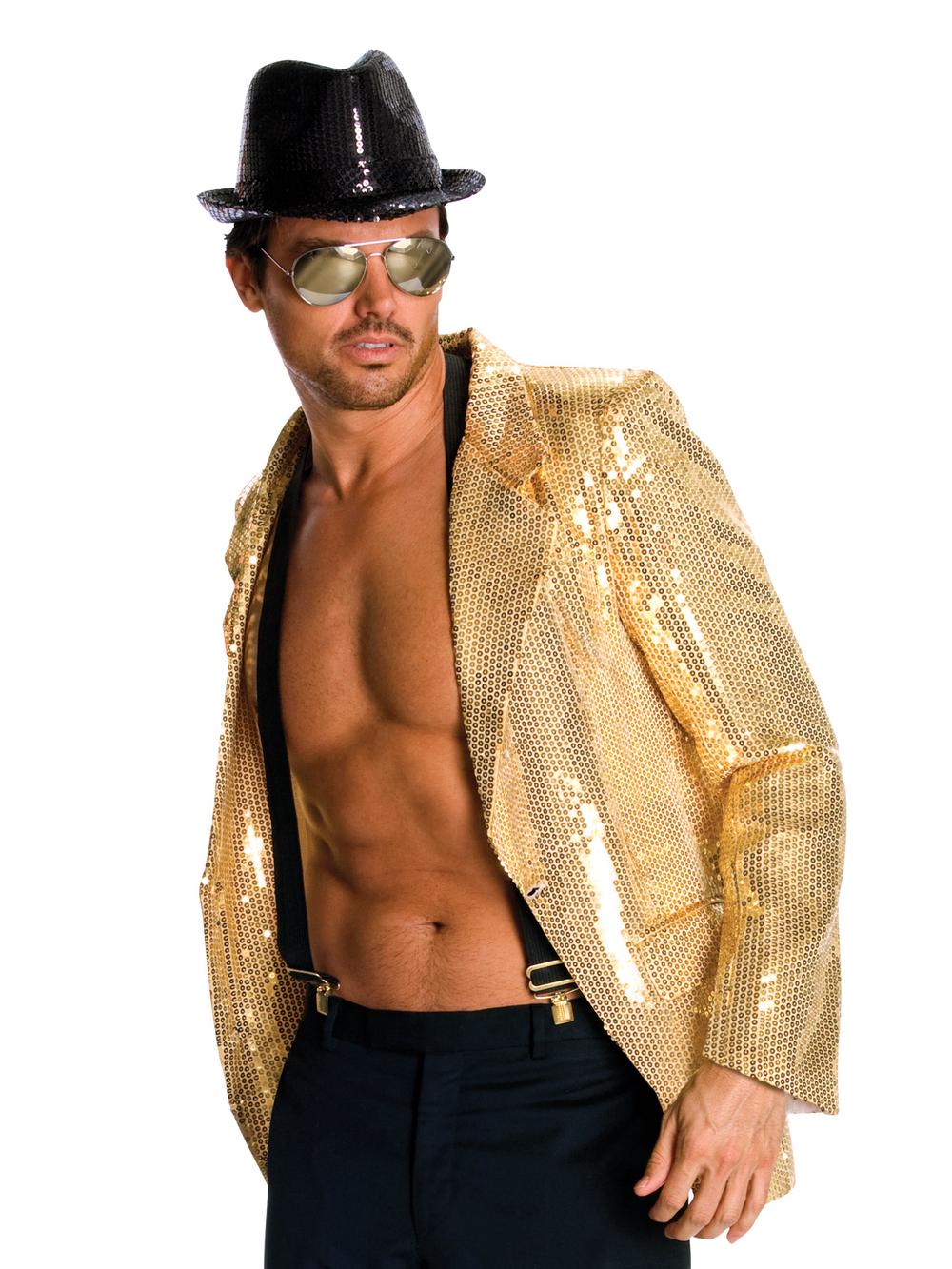 Sequin Men's Adult Jacket (Gold), 0883028999279