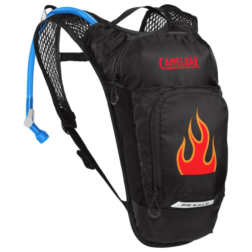 Kids' Mini M.U.L.E. Hydration Pack with Crux Reservoir (Black Flames), 0886798041674