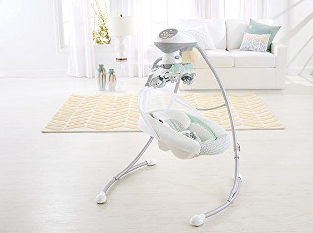 Fisher Price Chm78 Moonlight Meadow Deluxe Cradle And Swing