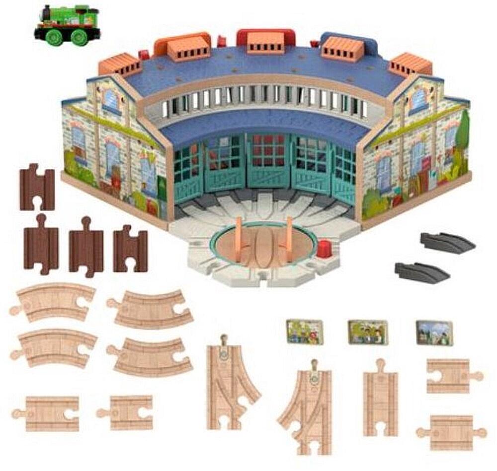 Fisher-Price Thomas & Friends: Wooden Railway Tidmouth Sheds Starter Train Set, 0887961990416
