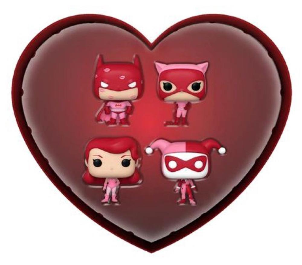 Funko Batman: The Animated Series - Valentines Day Pocket Pop! Vinyl, Pack of 4, 0889698604604